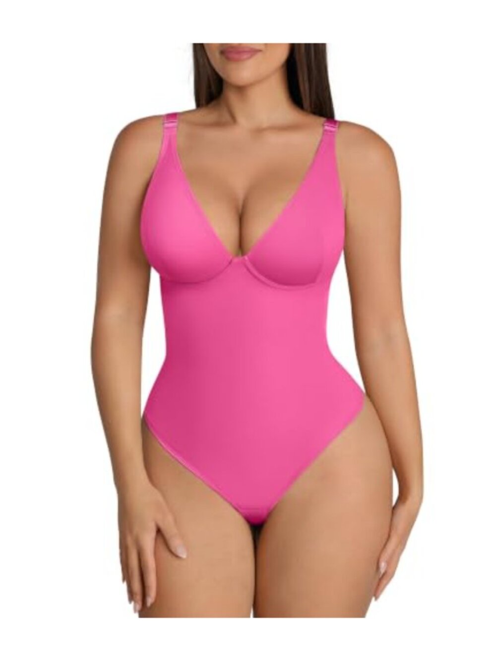 FeelinGirl Shapewear Bodysuit Tummy Control Deep V Neck
